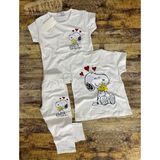 Narin Kids Peanuts Detaylı Yazlık Kız Çocuk Taytlı Alt Üst Takım - Beyaz - 4 - 5 Yaş