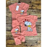 Narin Kids Peanuts Detaylı Yazlık Kız Çocuk Taytlı Alt Üst Takım - Pudra - 4 - 5 Yaş