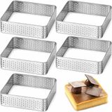 Narkalıp Kare Delikli Tart Kalıbı 5 Li Çap 8çm NRT-061