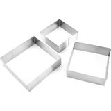 Narkalıp Kare Kek Kalıbı 3'lü Set Derinlik 8 cm