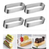 Narkalıp Paslanmaz Çelik Oval Tart Ve Kek Kalıbı Çap 13x4,5cm Derinlik 3,5cm 4 Adet-225