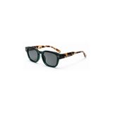 Narkel Yeşil Leopar Desenli Retro Kare Kemik Çerçeve Unisex UV400 Vintage Retro Güneş Gözlüğü