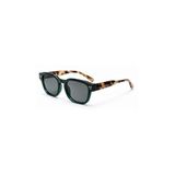 Narkel Yeşil Leopar Desenli Retro Kare Kemik Çerçeve Unisex UV400 Vintage Retro Güneş Gözlüğü