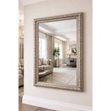 Narkissos Dizayn Gümüş Çerçeveli Ayna-5cm Çerçeve Genişliği-Gümüş Ayna-Klasik Ayna-Varaklı Ayna - Salon Ayna