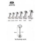 NARKİSSOS Titanyum Zirkon Taşlı Piercing,6 mm Bar uzunluğu,Tragus,Helix,Kulak,Kıkırdak,Flat,Conch,Dudak,Burun