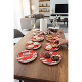 Narlı 6’lı Porselen 20CM Pasta Tabağı Seti | Tatlı ve Kek Sunum Tabağı 20 cm
