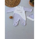 Narnuga Miraylife 0-3 3-6 Ay Lucky Baby Nakışlı Es Çizgi Boy Şapkalı Erkek Bebek Tulumu - Kahve Melanj - 3 - 6 Ay