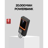 Narnuga Powerbank 20000 Mah Dijital Ekranlı ve Çok Kablolu Hızlı Şarj Cihazı - Renkli