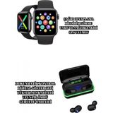 Narnuga Ucuz ve Kaliteli Kulaklıklı Saat Seti Bluetooth Bağlantılı Akıllı Saat ve Kulaklık - Çok Renkli