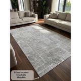 NarStore Home Aksu Stan Gri Kaymaz Tabanlı Kesme Kabartmalı Salon Koridor Mutfak Yıkanabilir Halı - 1731 Gri - 100 x 150 cm