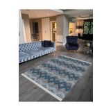 NarStore Home Decoser Gri Mavi Renk Pamuk Tabanlı Kaymaz Yıkanabilir Halı Kilim 2046