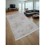 NarStore Home Dinar Osso Krem Vizon Saçaklı Kabartmalı Yıkanabilir Kesme Yolluk Halı - 100 x 850 cm