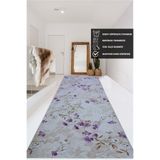 NaRStore Home ELİT LİLA KAHVE ÇİÇEKLİ KABARTMALI KAYMAZ TABAN YIKANABİLİR KESME YOLLUK HALI