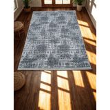 NarStore Home Iskandinav Desen Saçaklı Gri Kaymaz Taban Yıkanabilir Kesme Yolluk Halı - 40 x 60 cm