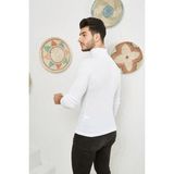 Nart Erkek Beyaz Balıkçı Yaka Boğazlı Kazak - XS