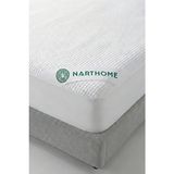 Nart Home Premium 3D Bambu Tasarım Sıvı Geçirmez Fitted Alez - Ultra Sessiz Yatak Koruyucu - 180 x 200 cm - Beyaz