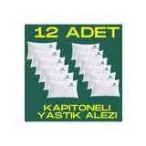Nart Home Yastık Alezi Seti Pamuklu 12’li Kapitone Yastık Koruyucu Beyaz