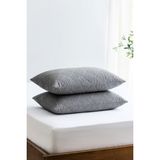 Nart Home Yastık Alezi Seti Pamuklu 2’li Kapitone Yastık Koruyucu Gri - 50 x 70 cm