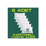 Nart Home Yastık Alezi Seti Pamuklu 6’lı Kapitone Yastık Koruyucu Beyaz