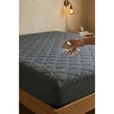 Nart Home Yatak Alezi Pamuklu Kapitone Fitted Full Kenar Sıvı Geçirmez Yatak Koruyucu Gri - 160 x 200 cm