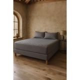 Nart Home Yatak ve Yastık Alezi Seti Pamuklu Kapitone Fitted Full Kenar Yatak Koruyucu Gri - 100 x 200 cm