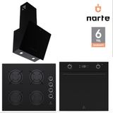 Narte 6 Yıl Garantili Ankastre Set Airfry Özellikli (OV400-CG20060-H30060) - Siyah