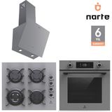 Narte 6 Yıl Garantili Ankastre Set Airfry Özellikli (OV400-CG20160-H30060) - Gri
