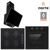 Narte 6 Yıl Garantili Ankastre Set (OV300-CG20060-H20060) - Siyah
