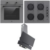 Narte Ankastre Set; H10060SX Davlumbaz, CG20060S Ocak, OV200S Fırın - Gri