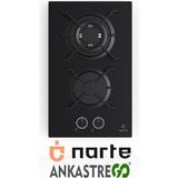 NARTE-CG20030B 30 cm Domino Gazlı Ocak - Doğalgaz - Siyah
