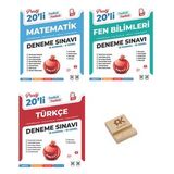 Nartest LGS 8. Sınıf Prestij 20li Matematik Fen ve Türkçe Denemeleri + Telefon Standı