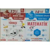 Nartest Yayınevi 8. Sınıf Türkçe 12 Deneme Sınavı (7 Sarmal + 5 Genel)+Matematik 14 Deneme Sınavı (8 Sarmal + 6 Genel)