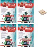 Nartest Yayınları Lgs 8. Sınıf Prestij Serisi Haftalık Matematik Fen Türkçe ve Inkılap 4lü Deneme Seti + Telefon Tutucu
