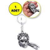 Naruto 3D Büst Figür Metal Anahtarlık - Gümüş Renk - 1 Adet