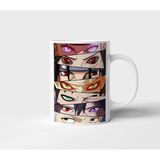 Naruto Gözler Anime Tasarım Kupa - Hediyelik Kupa - Baskılı Kupa - 001 - Beyaz - 300 ml