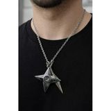Naruto Şuriken Kunai Desenli Gümüş Renk Kolye Unisex Yetişkin Anime