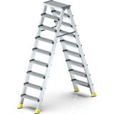 Narvon 9+9 Lüx Çift Çıkışlı Alüminyum Merdiven - Gri