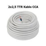 Nas 100 Metre 2 X2.5 Cca Ttr Çok Telli Elektrik Kablosu - Beyaz