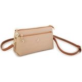 Nas 1055 Kadın Çapraz ve Clutch Çanta Bilek ve Çapraz Askılı Çanta Vizon Baskılı - std