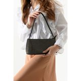 Nas Bag 1403 Taşlı Kadın Omuz Çantası Kol Çantası El Çantası Çapraz Çanta - One Size - Siyah - Gümüş