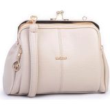 Nas Bag Burslu Klipsli Vintage Omuz ve Çapraz Çanta (23X20 cm Ebatlarındadır) Kum Victoria - 23 x 20 cm