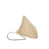 Nas Bag Kadın Çapraz Çantası Gold Diamond Altın Taşlı Şık Çift Askılı Üçgen Çanta