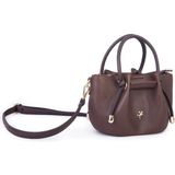 Nas Bag Kadın Mini Büzgülü Şık Çapraz Çanta Kahverengi