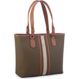 Nas Bag Kadın Omuz Çantası Spor Şık Ayarlanabilir Omuz Askılı Haki Taba Kum Lacste (33X27X12 cm )