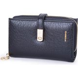 Nas Bag Kadın Orta Boy Kartlık Kağıt Para ve Bozuk Para Tasarımına Sahip Siyah Victoria [16X9 Cm]