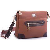 Nas Bag Kadın Postacı Çapraz Çanta Taba Kahve Lacst (En 25 cm ;boy 22 cm ) - Taba - Pudra