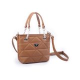 Nas Bag Mini Kadın Zincirli Kapitone El Ve Çapraz Çanta 1305 Taba Dona 19x19