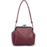 Nas Bag Mini Vintage Burslu Klipsli Kadın Omuz ve Çapraz Çanta Bordo Victoria ( 20X17 Cm) - 20 x 17 cm