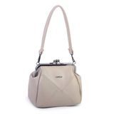 Nas Bag Mini Vintage Burslu Klipsli Kadın Omuz ve Çapraz Çanta Kum Victoria ( 20X17 Cm)