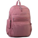 Nas Bag Unisex Büyük Boy Hafif Çok Gözlü Sırt Çantası Gül Kurusu